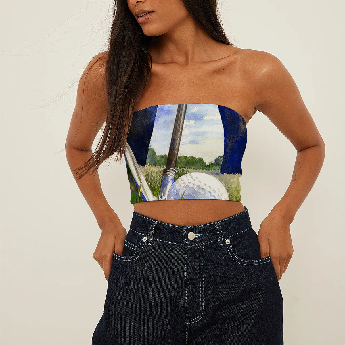 Sky And Golf Tube Top