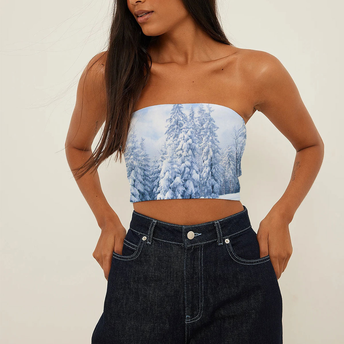Snow Winter Forest Tube Top