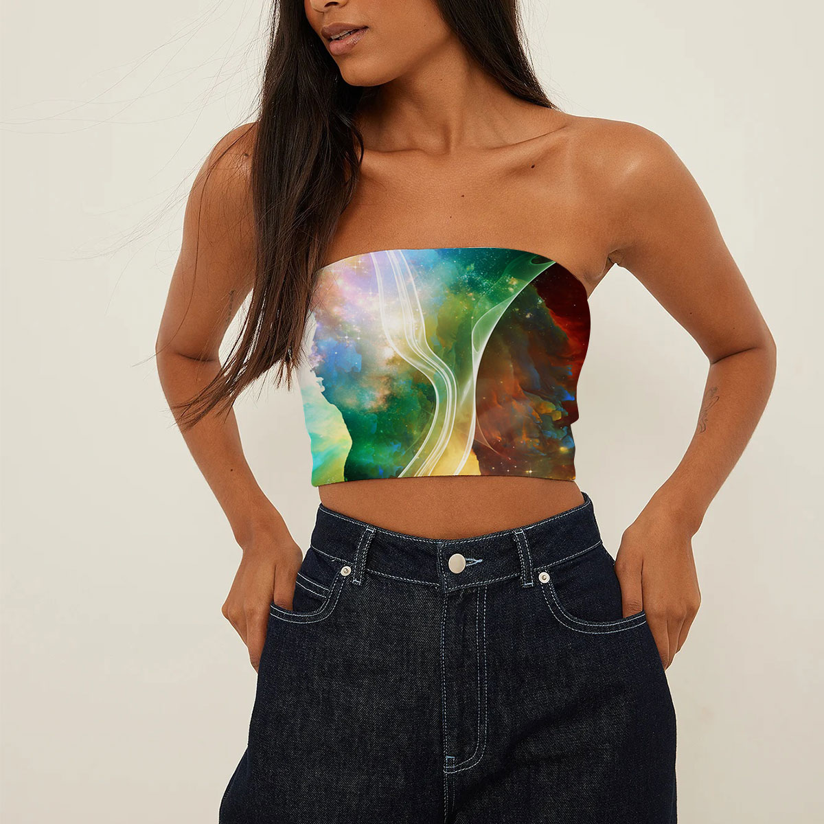 Star With Galaxy Tube Top