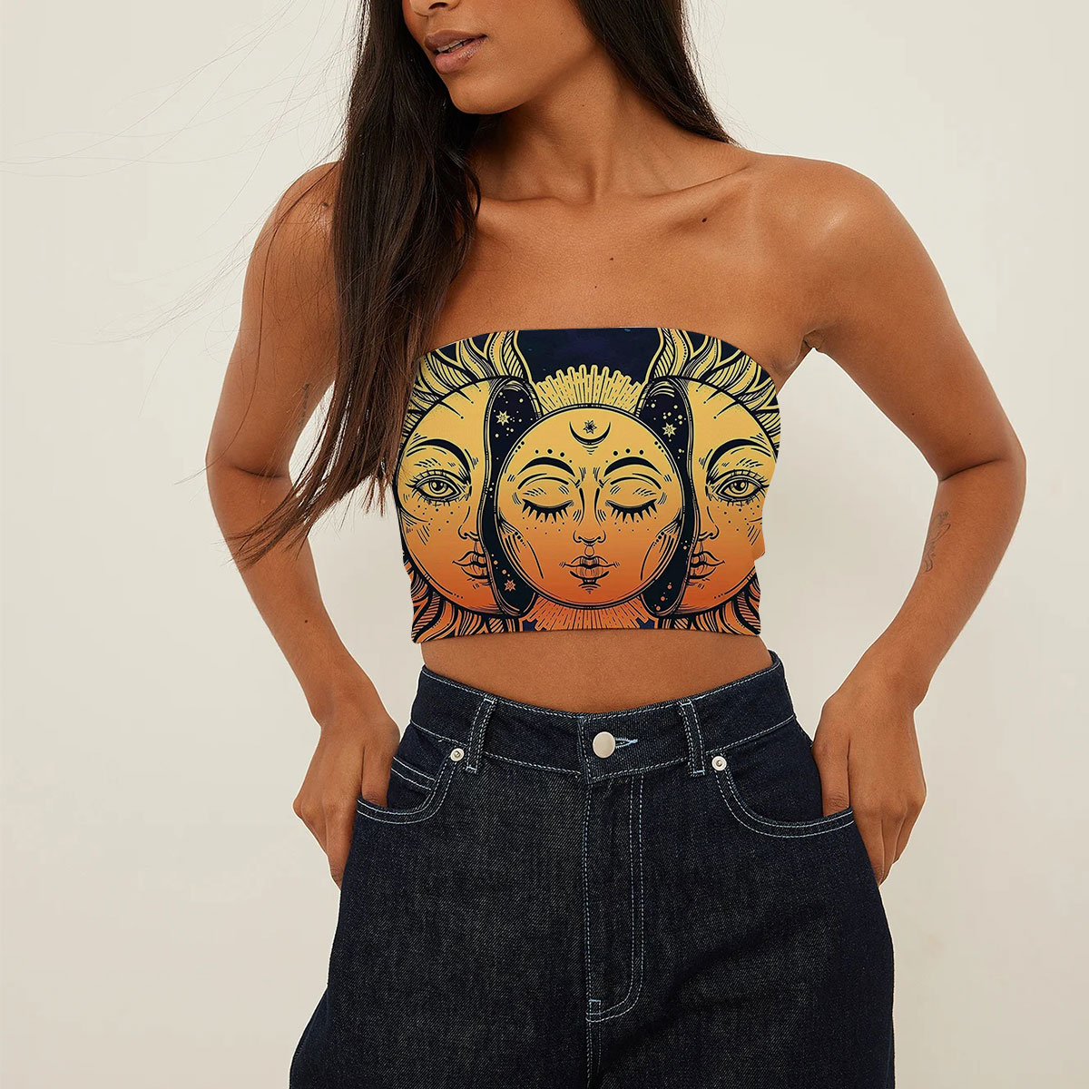 Sun and Moon Psychedelic Tube Top