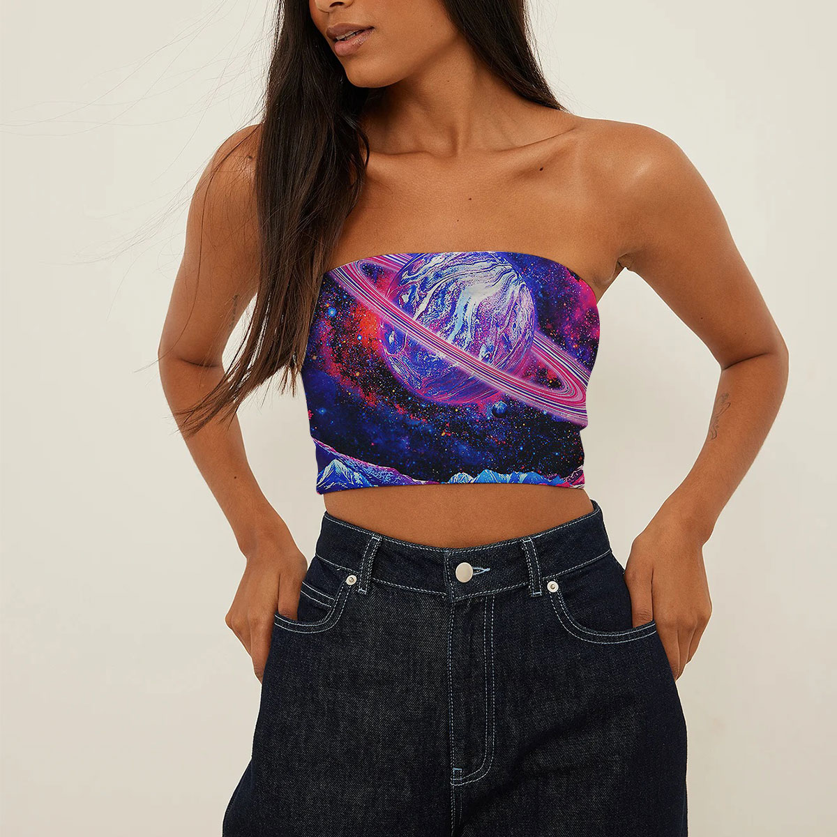 Trippy Space World Tube Top