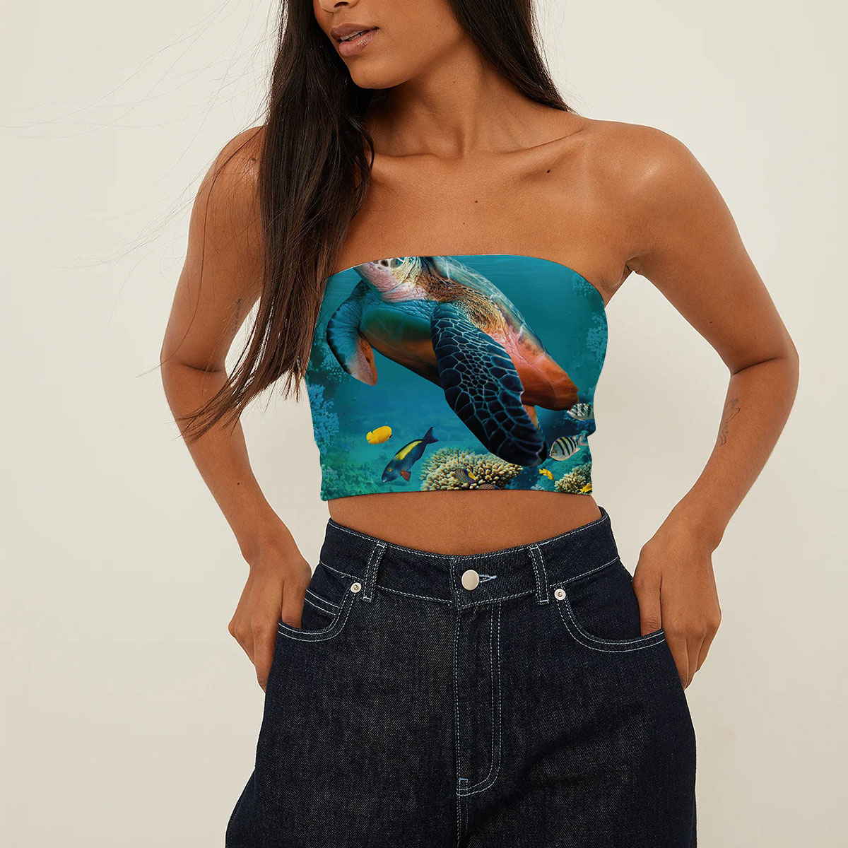 Under The Sea Turtle Tube Top