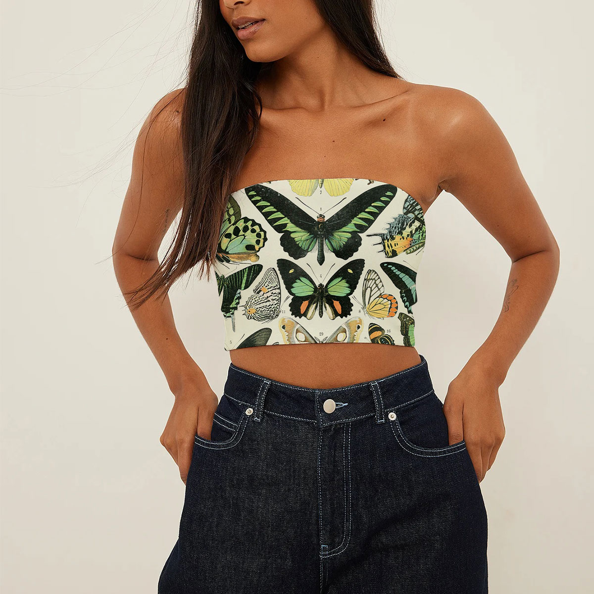 Vintage Butterfly Tube Top