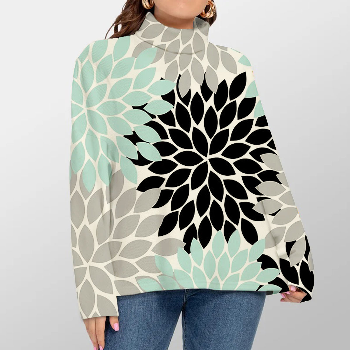 Multicolor Dahlia Turtleneck Sweater