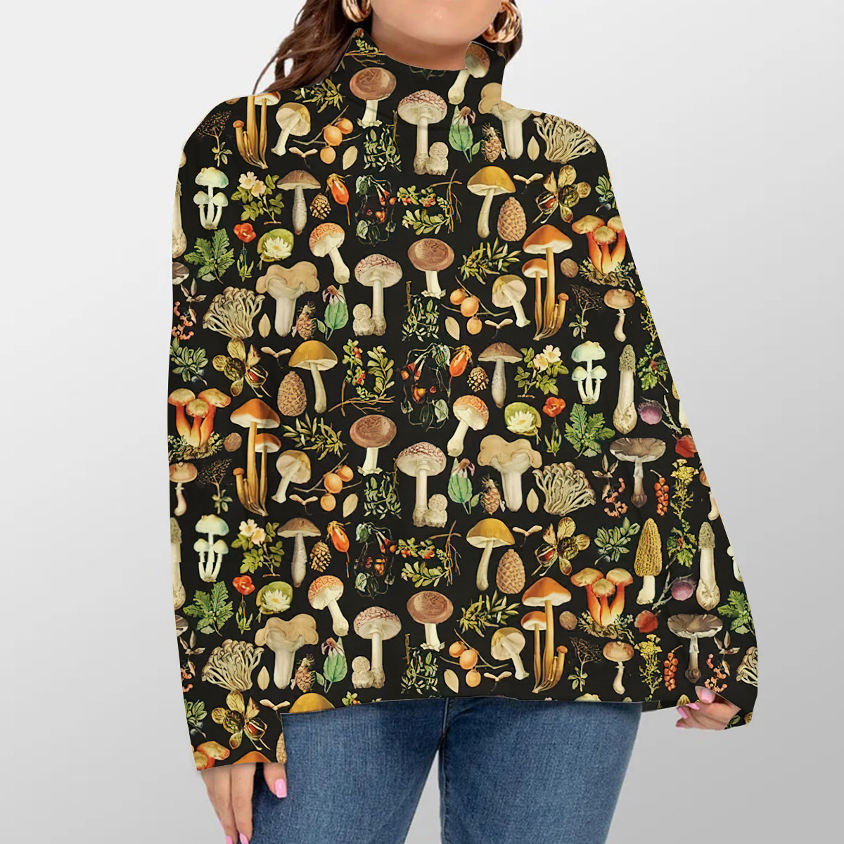 Mushroom Turtleneck Sweater