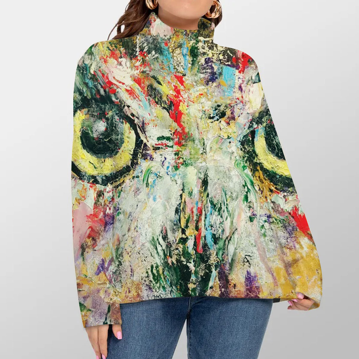 Mystic Owl Turtleneck Sweater