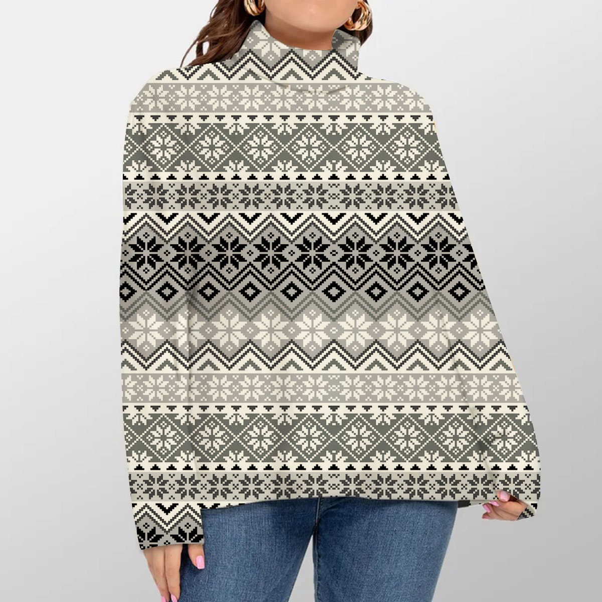 Nordic Snowflake Turtleneck Sweater