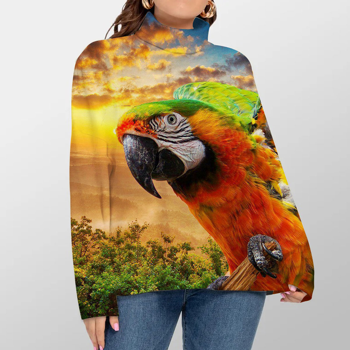 Parrot Under The Sunset Turtleneck Sweater
