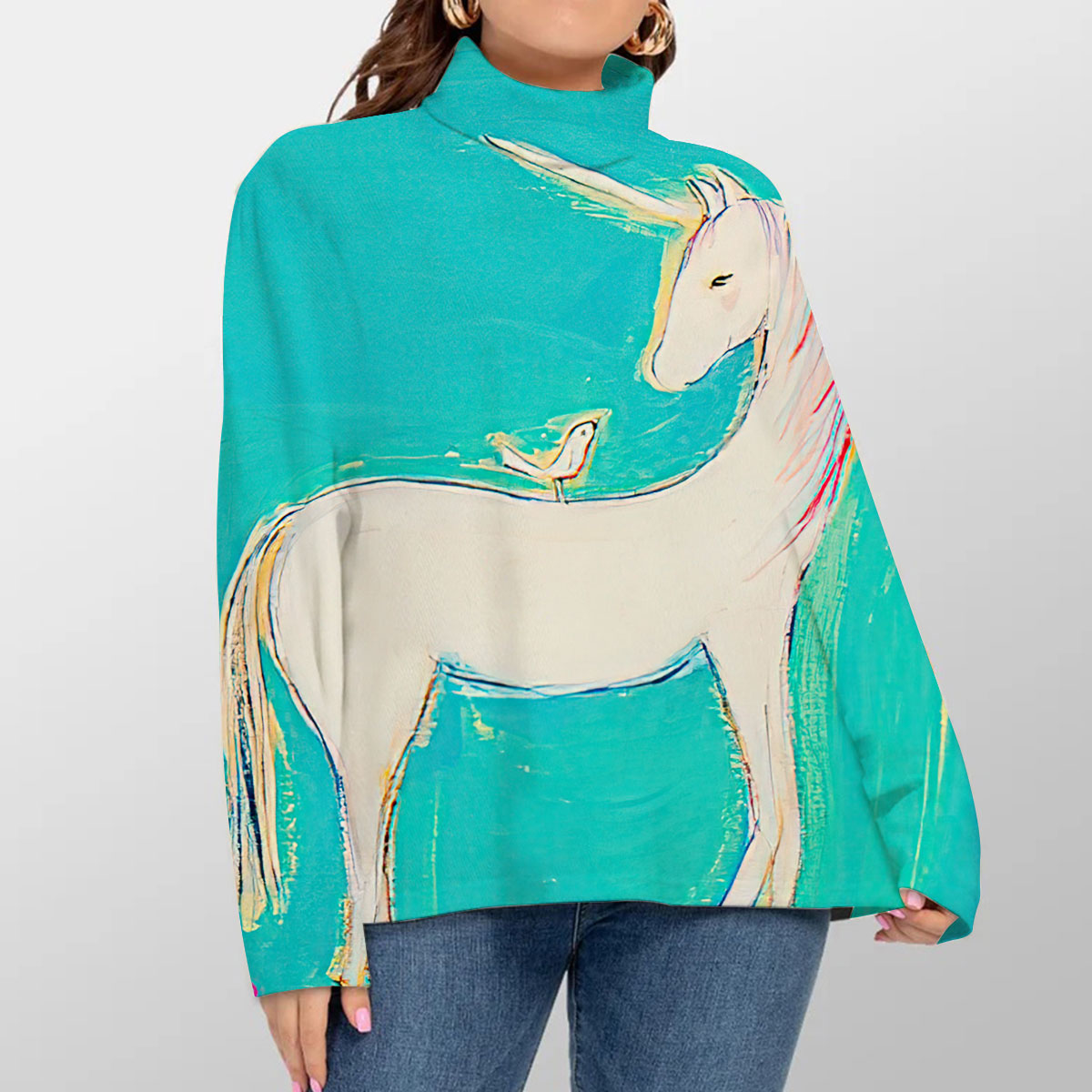 Pastel Unicorn Turtleneck Sweater