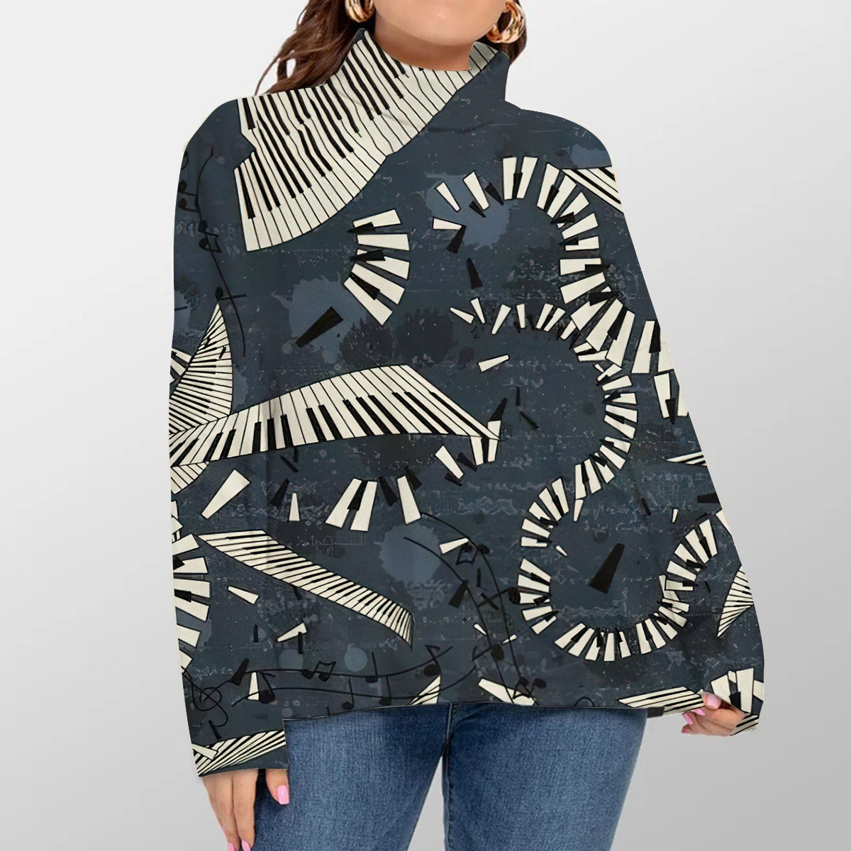 Piano Black Turtleneck Sweater