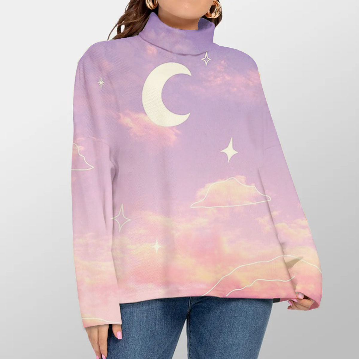 Purple Sky Turtleneck Sweater