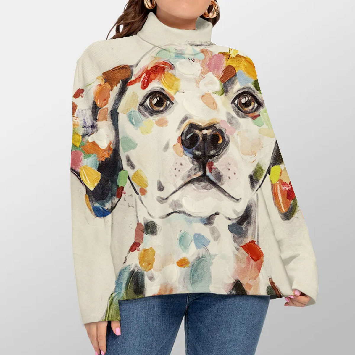 Rainbow Dog Turtleneck Sweater