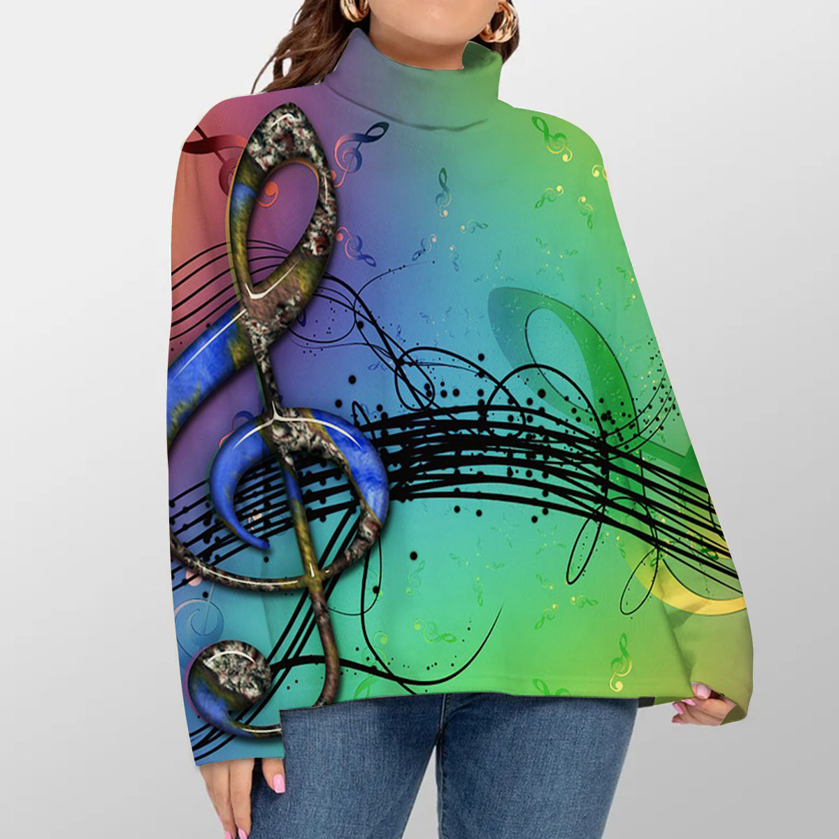 Rainbow Music Turtleneck Sweater
