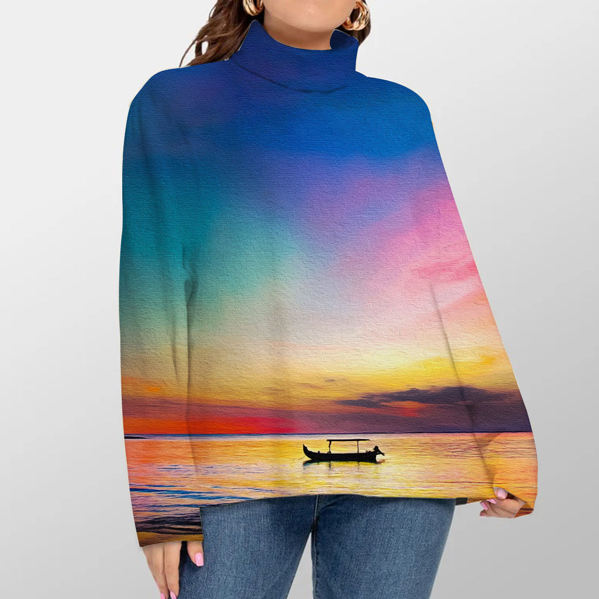 Rainbow Sky Turtleneck Sweater