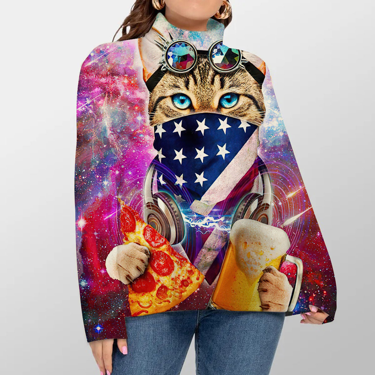 Rave Cat Turtleneck Sweater
