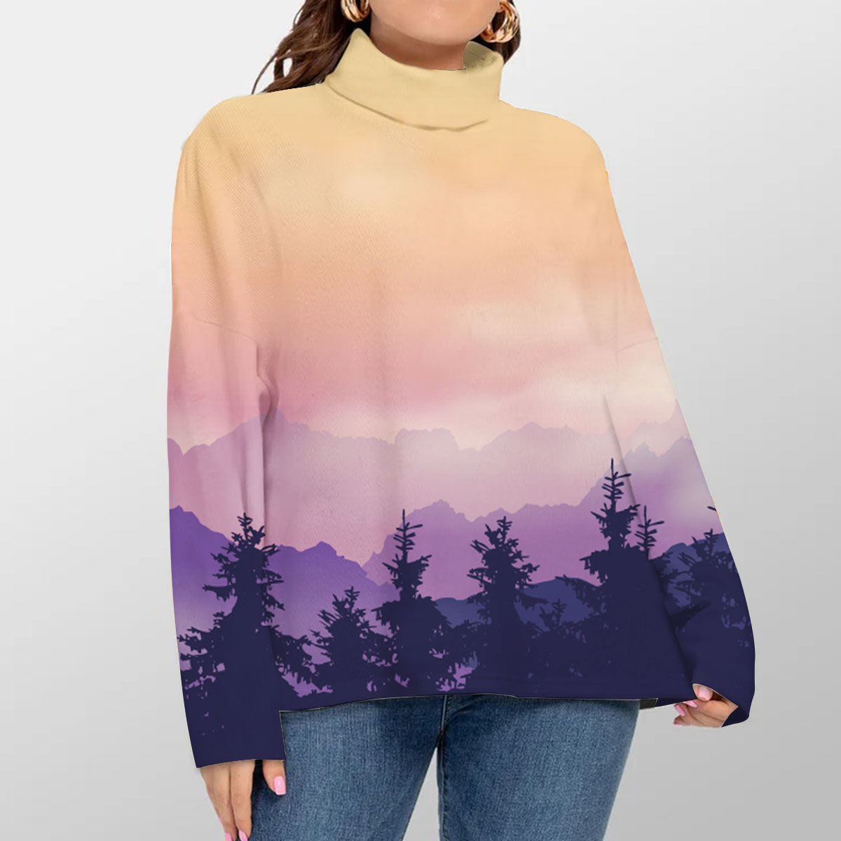 Retro Mountain Turtleneck Sweater