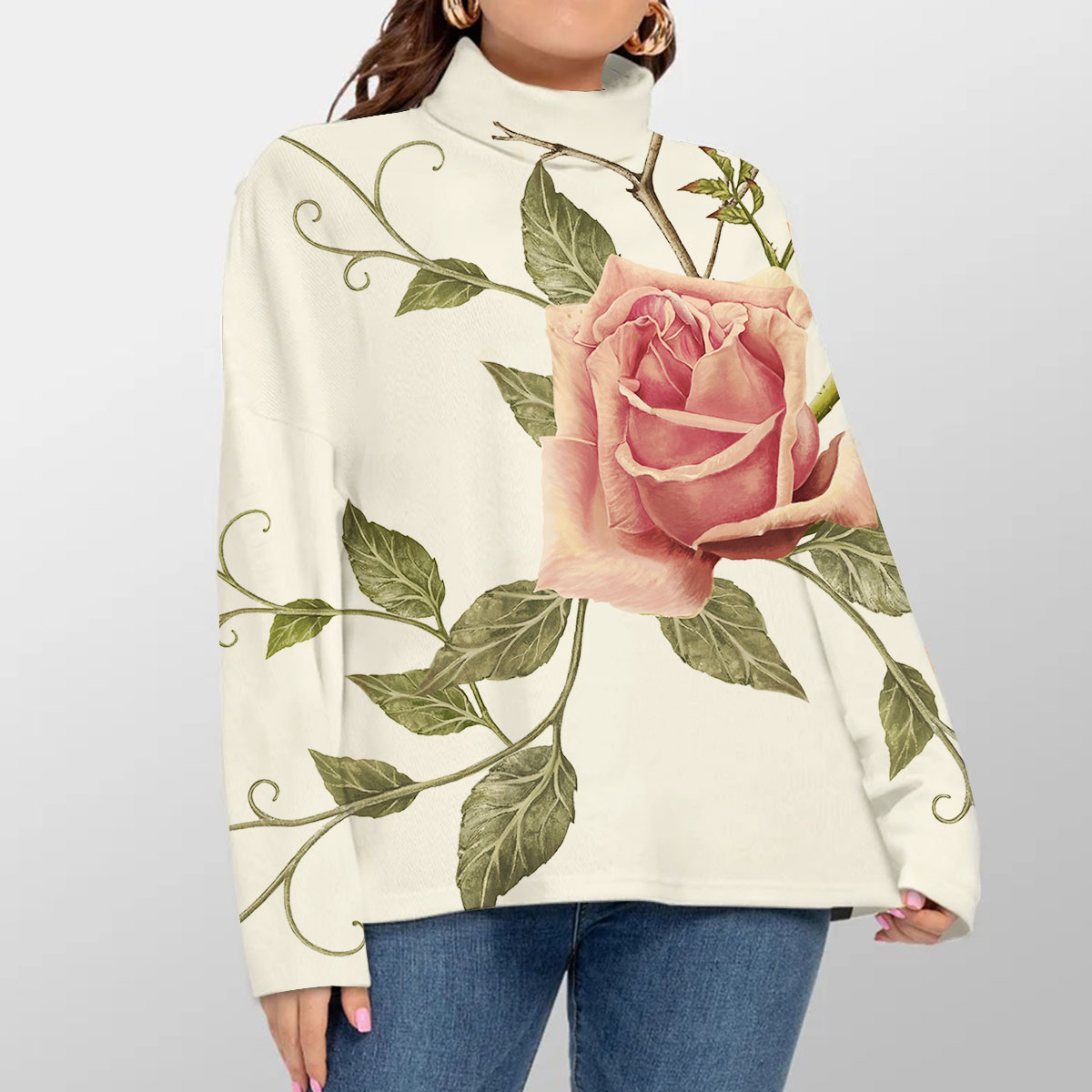 Rose Turtleneck Sweater