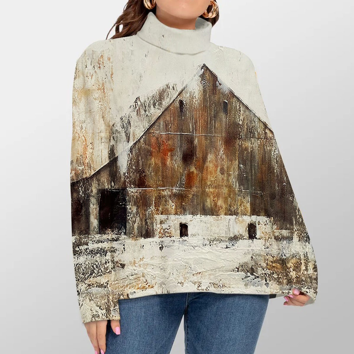 Rustic Farmhouse Turtleneck Sweater