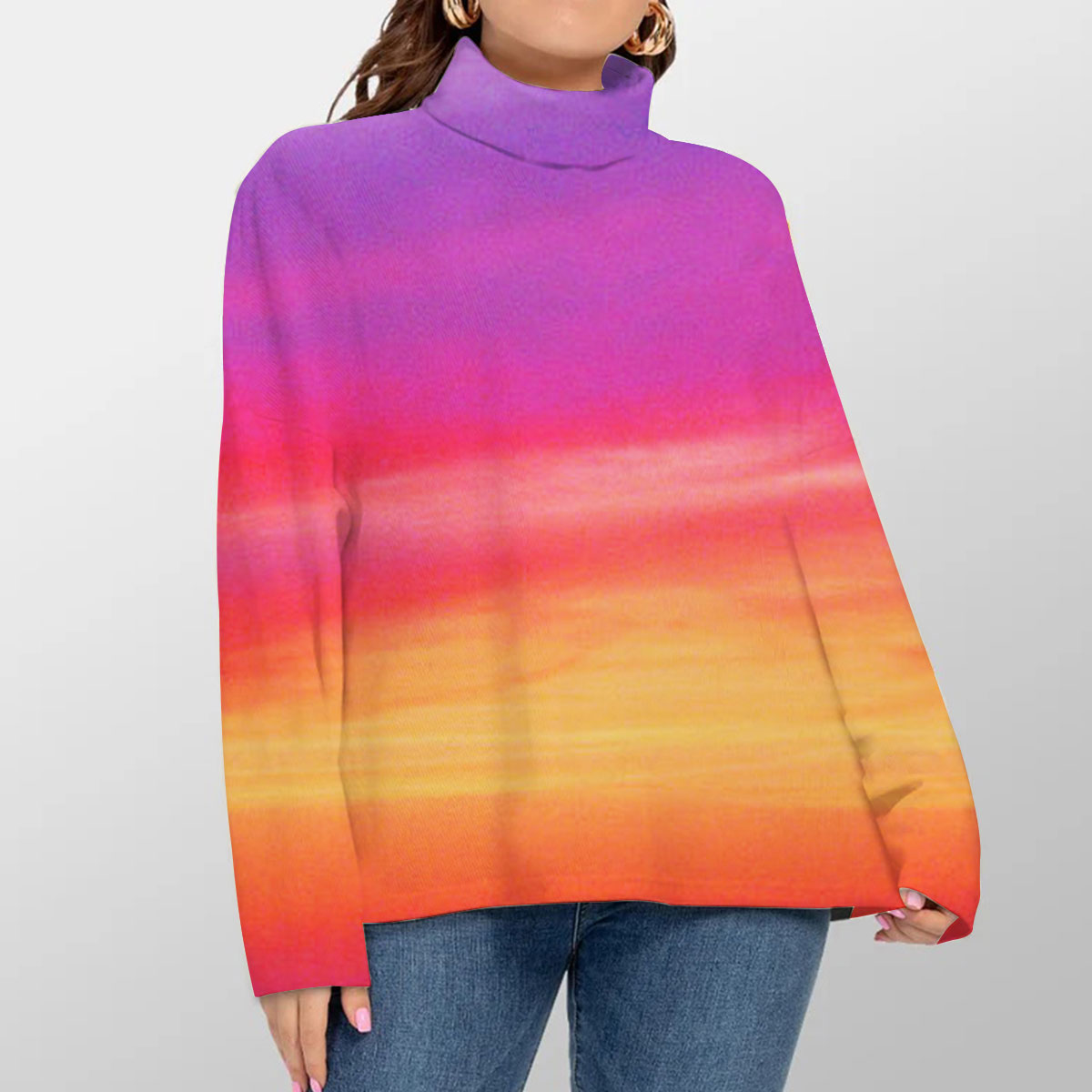 Sky At The Sunset Turtleneck Sweater