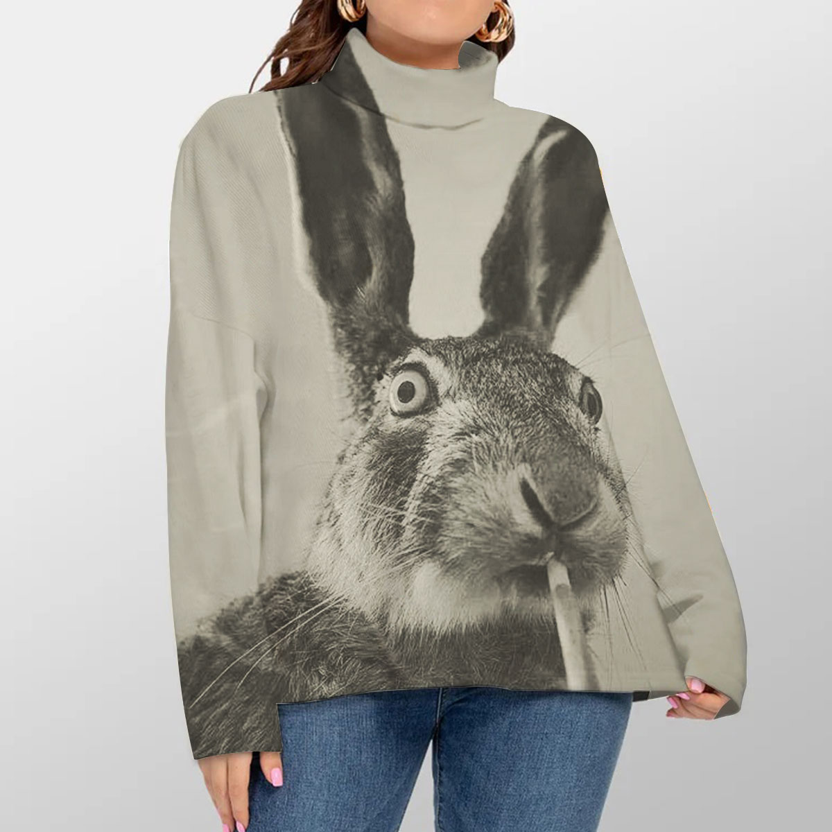 Smoking Rabbit Turtleneck Sweater