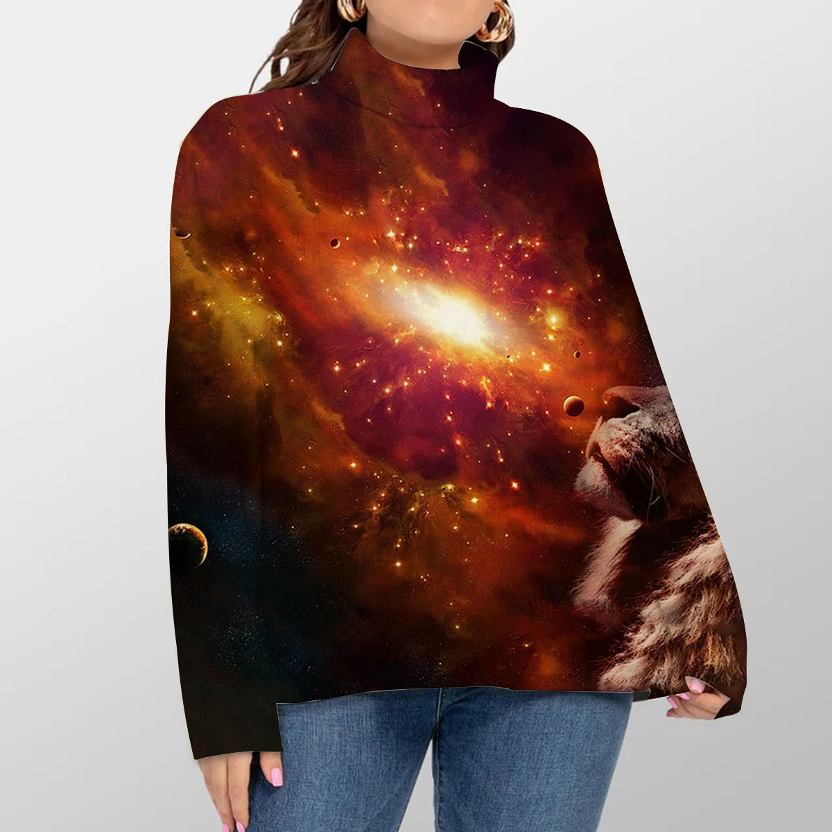 Space Lion Turtleneck Sweater