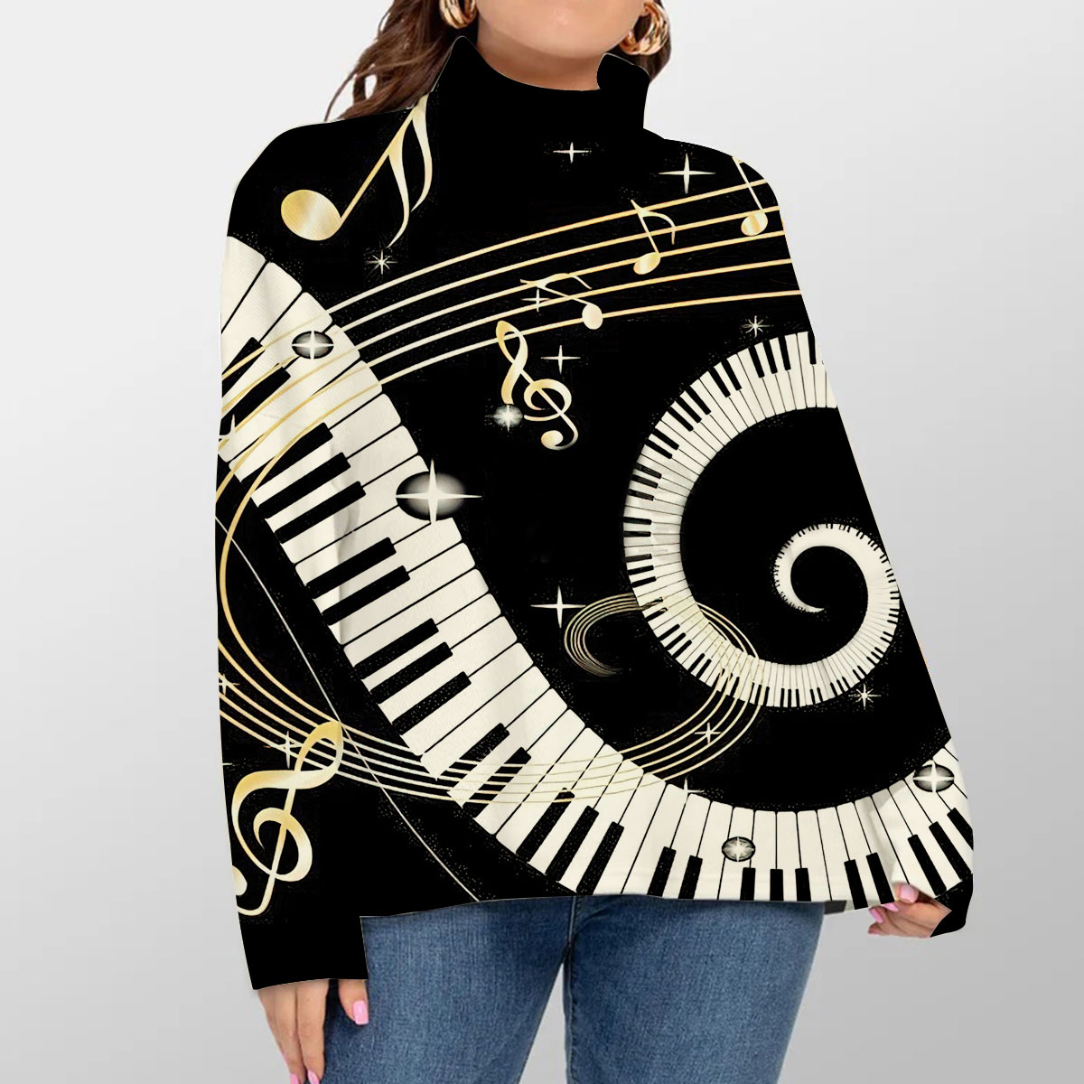 Stunning Funk with Piano Turtleneck Sweater