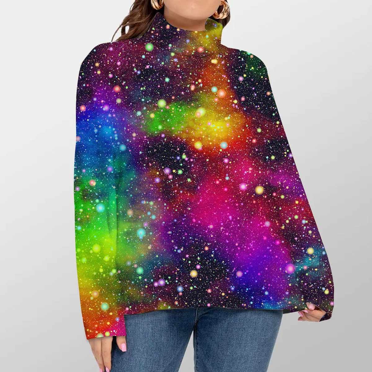 Trippy Space Turtleneck Sweater