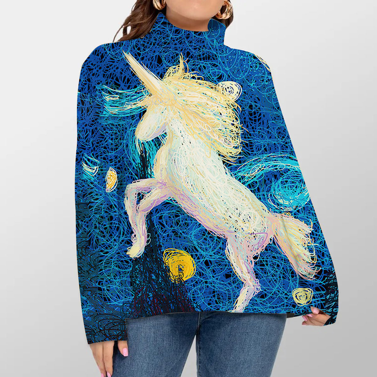 Unicorn Impressionist Turtleneck Sweater
