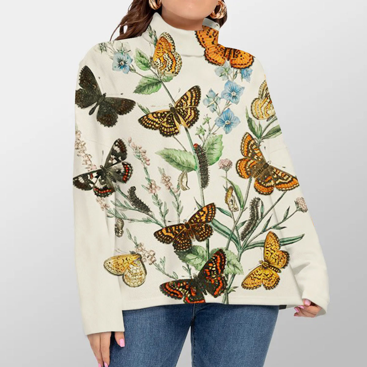 Vintage Butterfly 2 Turtleneck Sweater