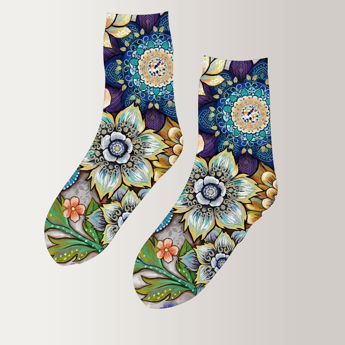 Multicolor Blossom 3D Socks