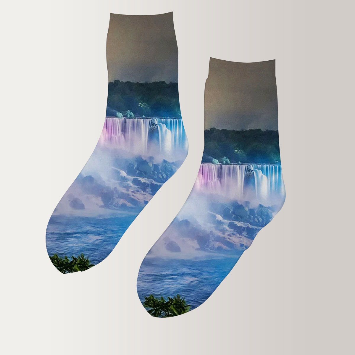 Niagara Falls by Night 3D Socks