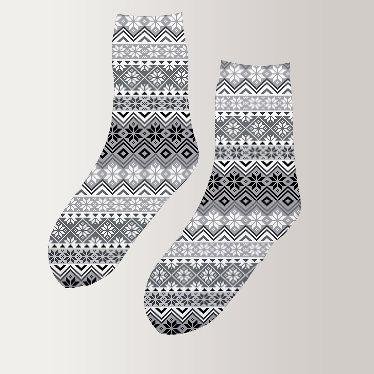 Nordic Snowflake 3D Socks