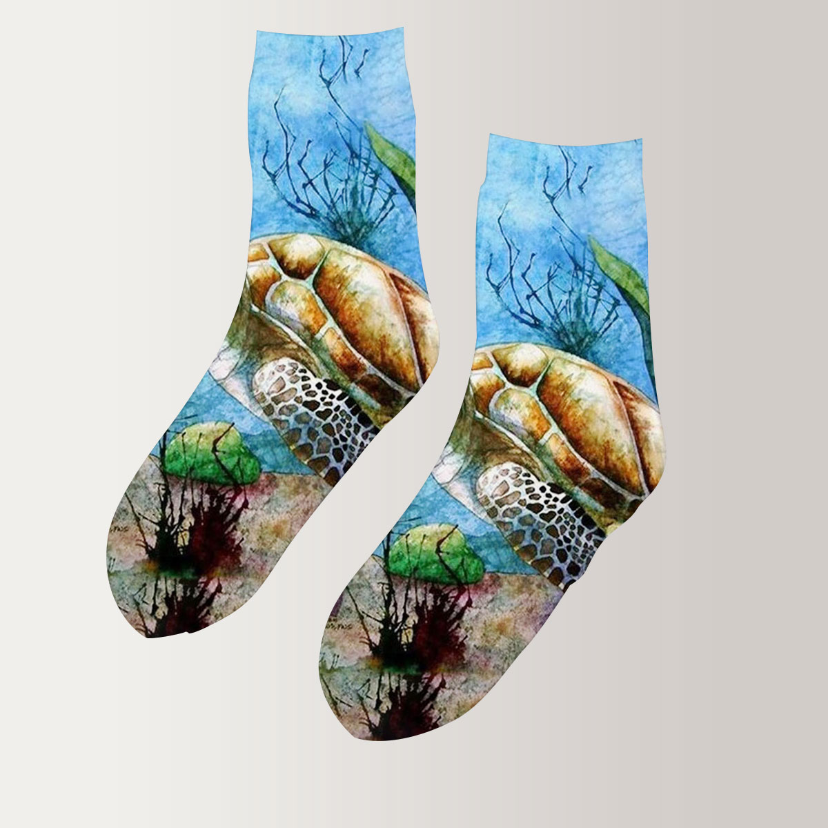 Ocean Turtle 3D Socks