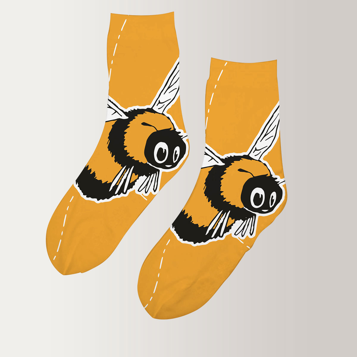 Orange Bee 3D Socks