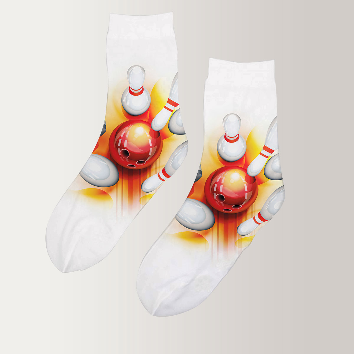 Orange Bowling 3D Socks