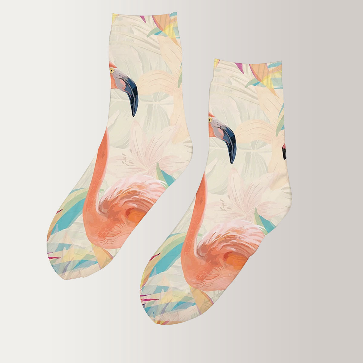 Orange Flamingo 3D Socks
