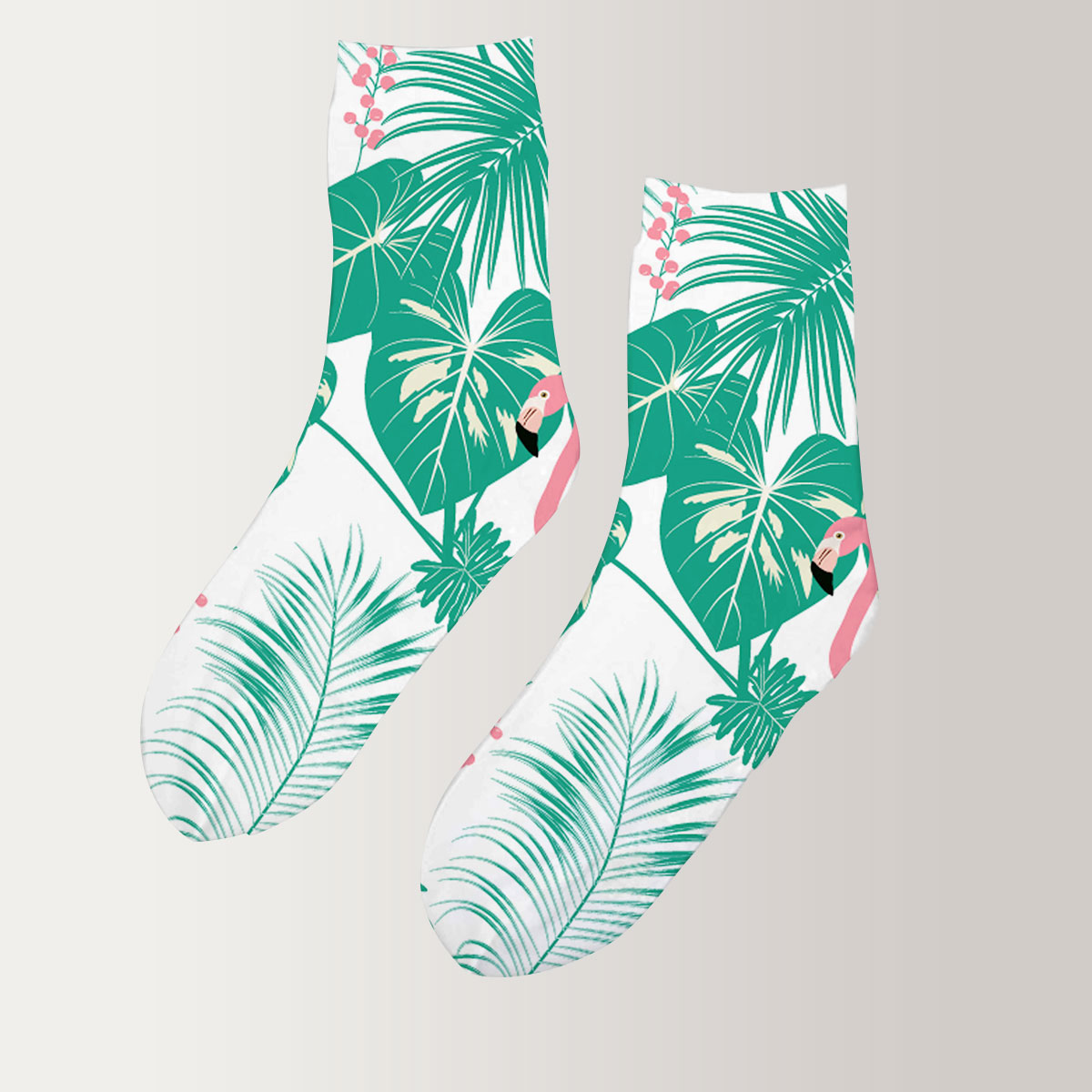 Palm Tree Flamingo 3D Socks