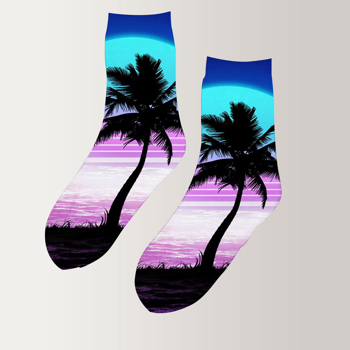 Palm Tree Sunset 3D Socks