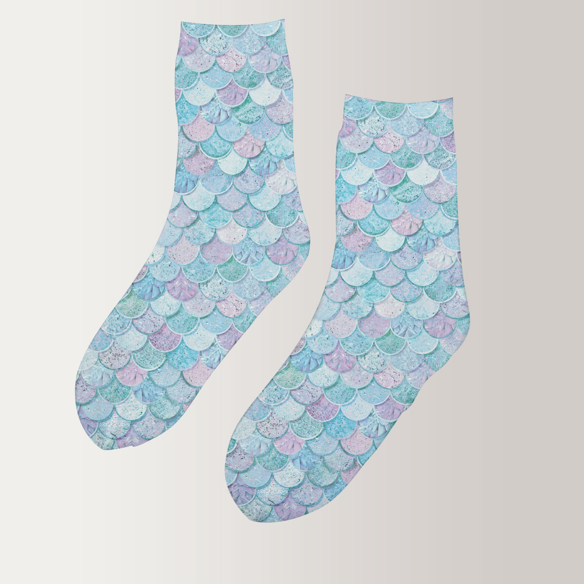 Pastel Mermaid Scales 3D Socks