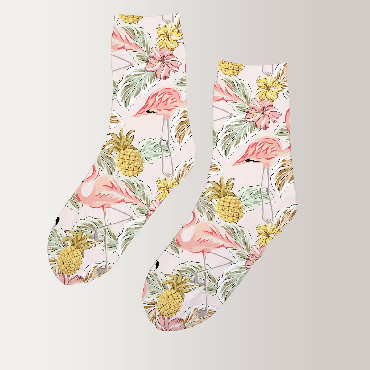 Pineapple Flamingo 3D Socks