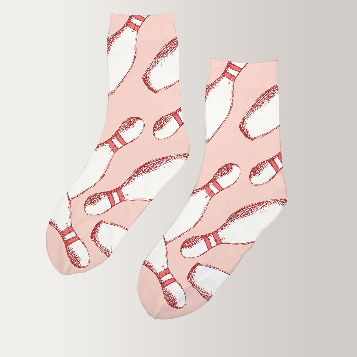 Pink Bowling 3D Socks