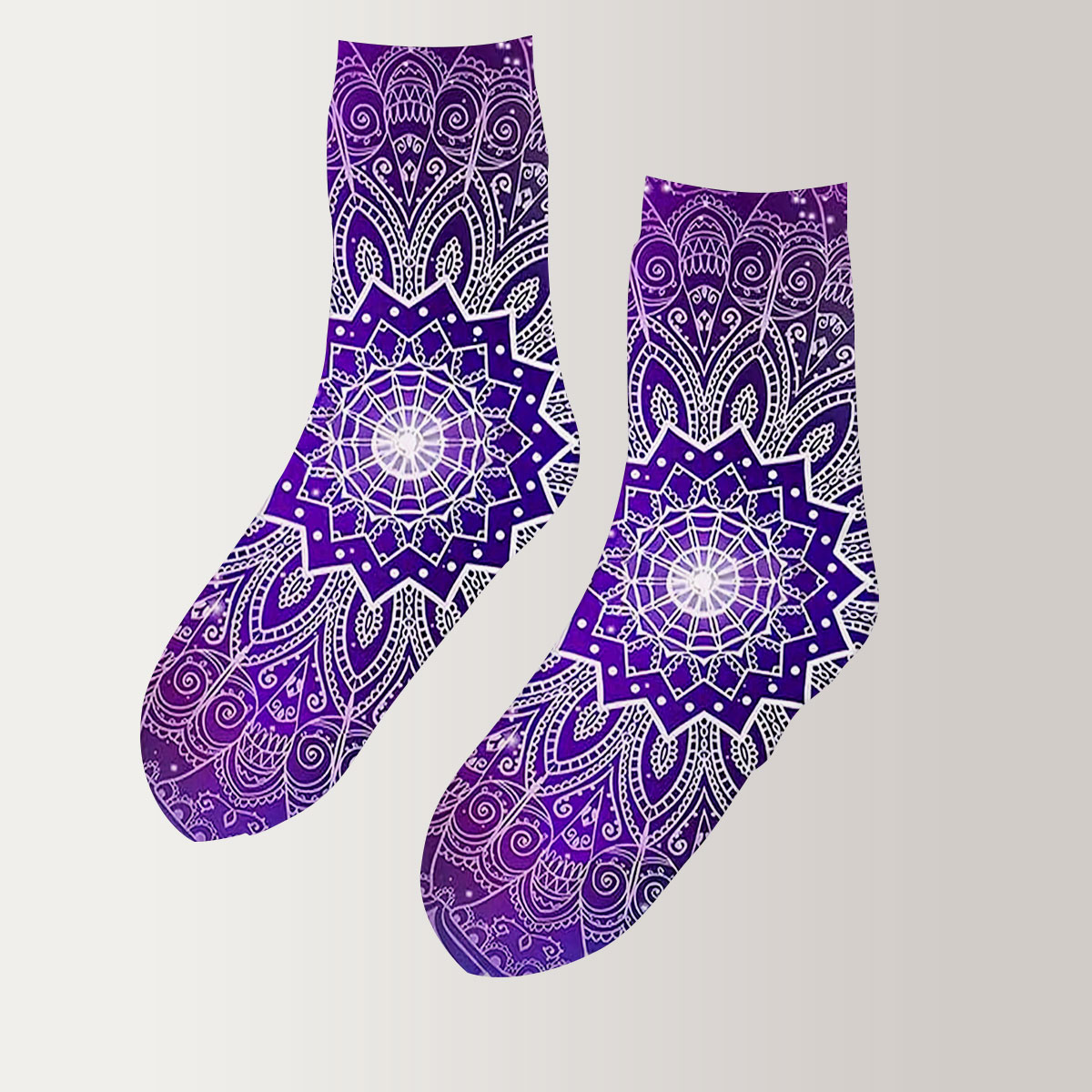 Purple Mandala Lotus 3D Socks