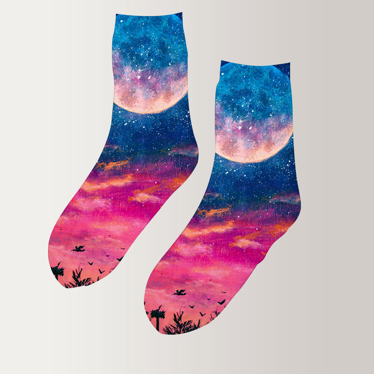 Purple Night Sky 3D Socks