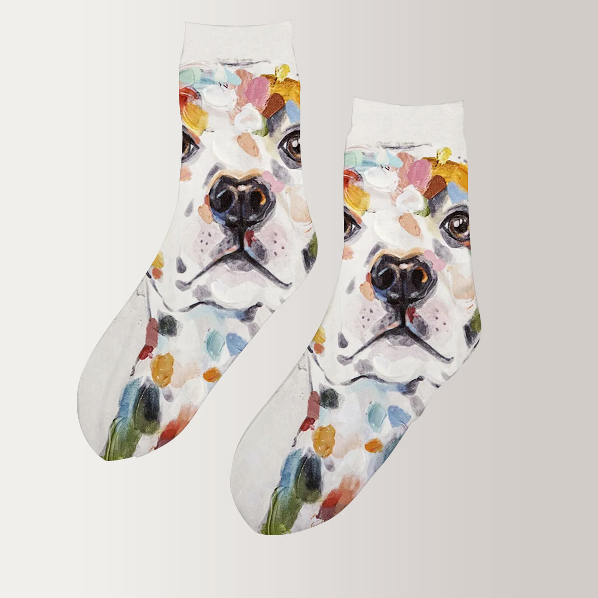 Rainbow Dog 3D Socks
