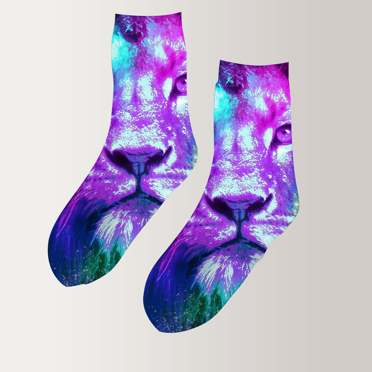 Rainbow Lion 3D Socks