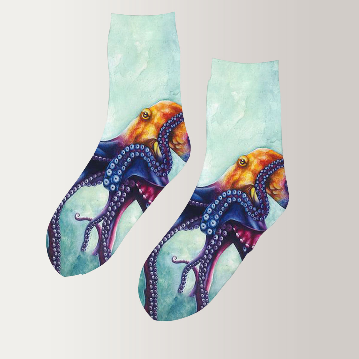 Rainbow Octopus 3D Socks