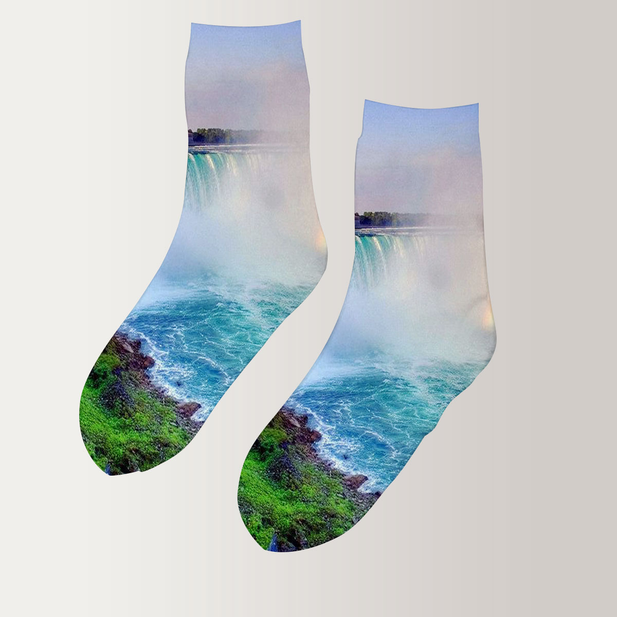 Rainbow Over Niagra Falls 3D Socks