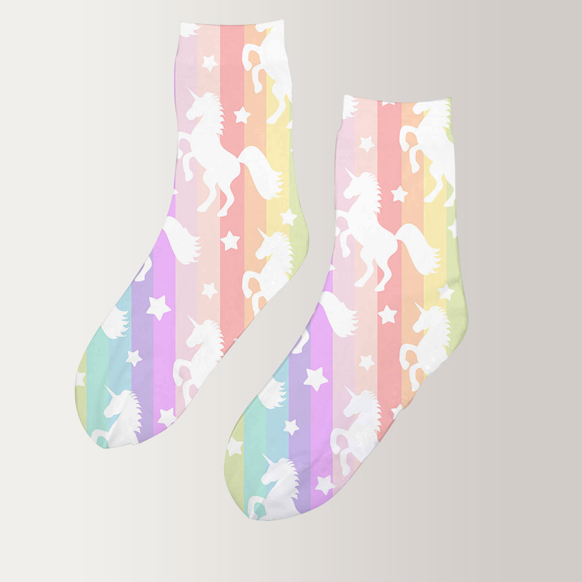 Rainbow Pink Unicorn 3D Socks