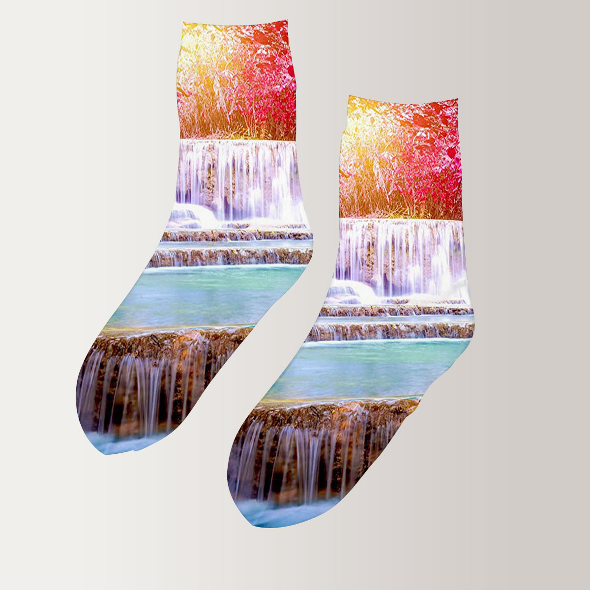 Rainbow Waterfall 3D Socks