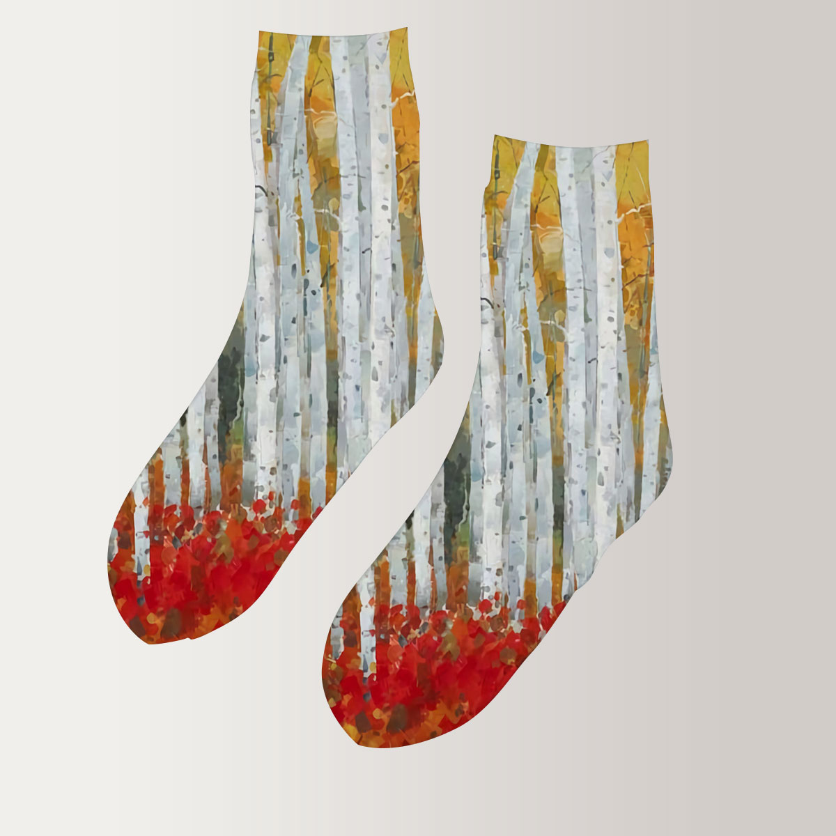 Red Birch Tree 3D Socks